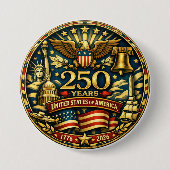 VS 250e verjaardag 1776 - 2026 Ronde Button 7,6 Cm (Voorkant)