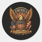 VS 250e verjaardag 1776-2026 Ronde Sticker (Voorkant)