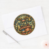 VS 250e verjaardag 1776 - 2026 Ronde Sticker (Envelop)