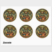 VS 250e verjaardag 1776 - 2026 Ronde Sticker (Vel)