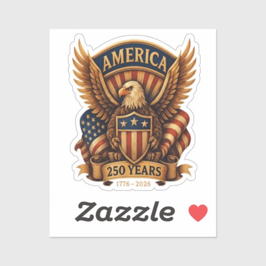 VS 250e verjaardag 1776-2026 Sticker (Vel)