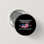 VS 250e verjaardag 4 juli Ronde Button 3,2 Cm (Voorkant /achterkant)