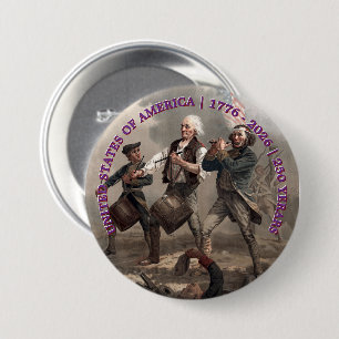 VS 250e verjaardag Amerika The Spirit of '76 Ronde Button 7,6 Cm