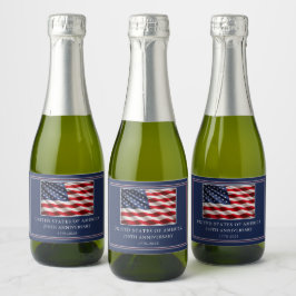 VS 250e Verjaardag Elegant Patriottisch Sparkling Wijnetiket