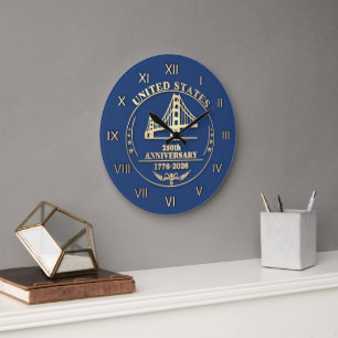 VS 250e verjaardag Golden Gate Goud Romeins Nb Grote Klok