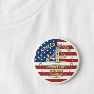 VS 250e verjaardag Golden Gate Patriottische Vlag  Ronde Button 7,6 Cm