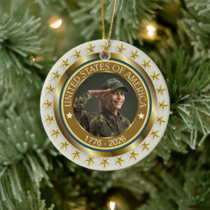 VS 250e verjaardag I Patriottisch 1776-2026 Keramisch Ornament