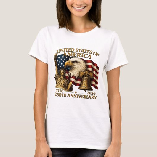 VS 250e verjaardag Liberty Eagle Bell T-shirt (Voorkant)