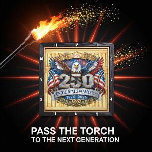 VS 250e Verjaardag Liberty Eagle Vierkante Klok