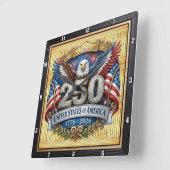 VS 250e Verjaardag Liberty Eagle Vierkante Klok (Hoek)