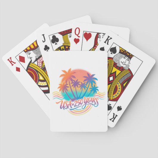 VS 250e verjaardag Palmboom Pokerkaarten (Achterkant)