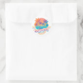 VS 250e verjaardag Palmboom  Ronde Sticker (Tas)