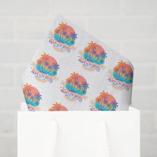 VS 250e verjaardag Palmboom Tissuepapier (Cadeauzakje)