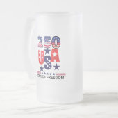 Vs 250e verjaardag patriottische 4 juli matglas bierpul (Voorkant links)