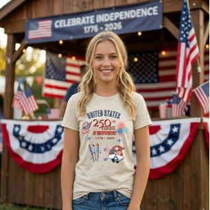 VS 250e Verjaardag Patriottische Gnome Dames- Tri-Blend Shirt