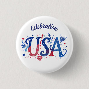 VS 250e verjaardag patriottische grafische afbeeld Ronde Button 3,2 Cm