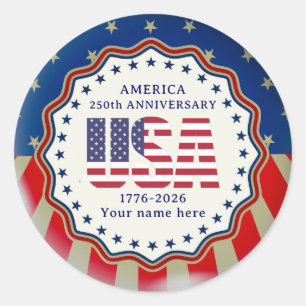 VS 250e verjaardag Semiquincentennial 1776–2026 Ronde Sticker
