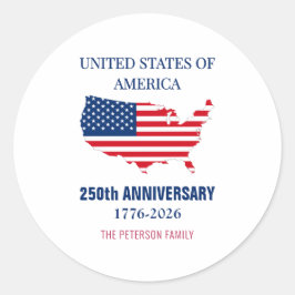 VS 250e verjaardag Semiquincentennial Patriottisch Ronde Sticker
