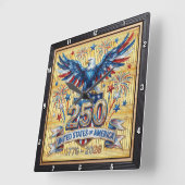 VS 250e Verjaardag Starburst Eagle Vierkante Klok (Hoek)
