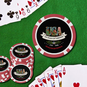 VS 250e verjaardag Zwart en Rood Elegant  Poker Chips