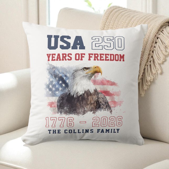 VS 250e verjaardagsfeest van Amerika op 4 juli Kussen (USA America's 250th Anniversary 4th of July Party Throw Pillow)