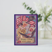 VS 250e Vierde Juli Patriottische Dame Vrijheid Briefkaart (Staand voorkant)