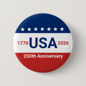 VS 250ste verjaardag 1776 2026 4 juli Ronde Button 5,7 Cm (Voorkant)