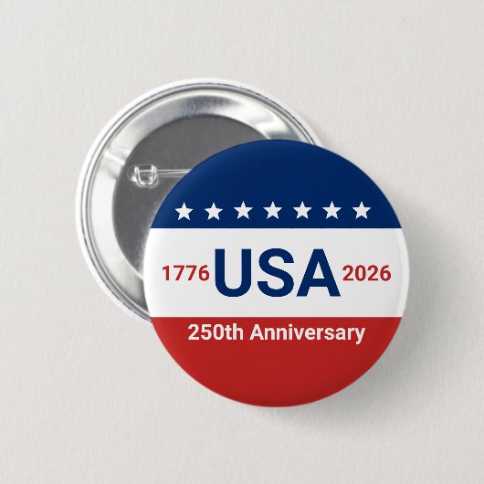 VS 250ste verjaardag 1776 2026 4 juli Ronde Button 5,7 Cm (Voorkant /achterkant)