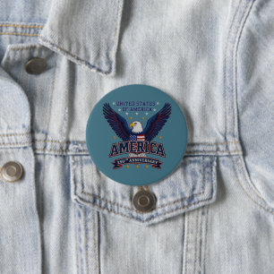 VS 250ste verjaardag – Patriottische Adelaar Knop Ronde Button 7,6 Cm