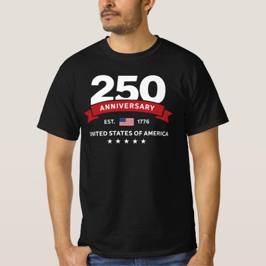 VS 250ste verjaardag sinds 1776 T-shirt (Voorkant)