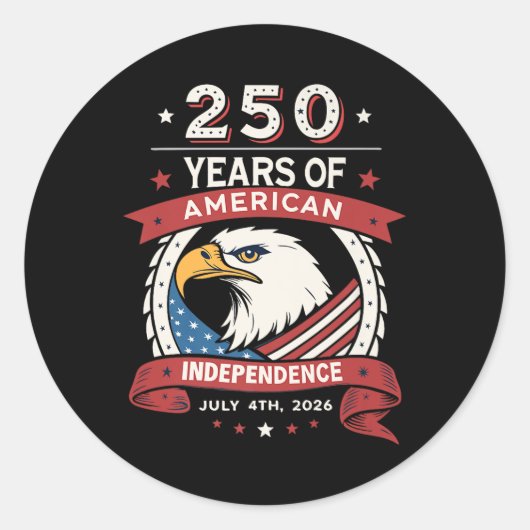 VS 250ste viering - 250 jaar Amerikaanse Inde Ronde Sticker (Voorkant)