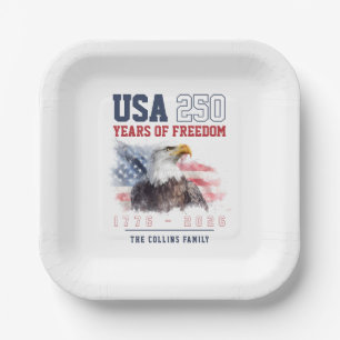 VS 4 juli America's 250ste verjaardagsfeest Papieren Bordje