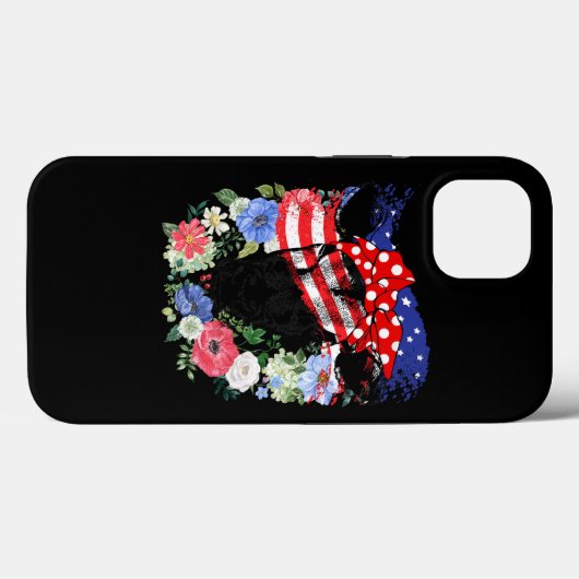 VS 4 juli Amerikaanse vlag Patriottische Koe Lover Case-Mate iPhone Case (Achterkant (horizontaal))