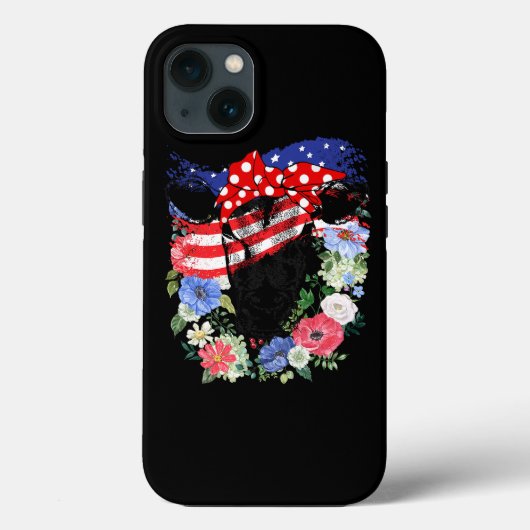 VS 4 juli Amerikaanse vlag Patriottische Koe Lover Case-Mate iPhone Case (Achterkant)