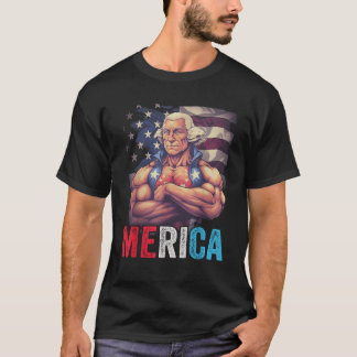 VS 4 juli George Washington Grappige Workout Mu T-shirt