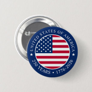 VS 4 juli Onafhankelijkheidsdag 250 jaar vrijheid Ronde Button 5,7 Cm