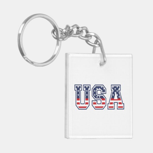 VS 4 juli Onafhankelijkheidsdag Sleutelhanger (Voorkant Links)