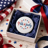 VS 4 juli Patriottische sterren Onafhankelijkheid Ronde Button 5,7 Cm