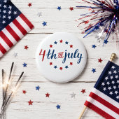 VS 4 juli Patriottische sterren Onafhankelijkheid Ronde Button 5,7 Cm