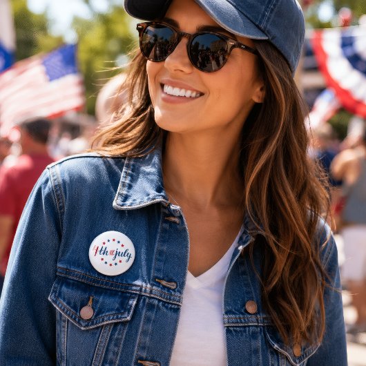 VS 4 juli Patriottische sterren Onafhankelijkheid Ronde Button 5,7 Cm