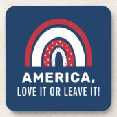 VS 4 juli Stijlvolle Amerikaanse regenboog Bier Onderzetter (Voorkant)