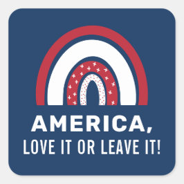 VS 4 juli Stijlvolle Amerikaanse regenboog Vierkante Sticker