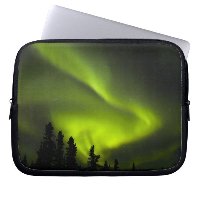 VS, Alaska, Chena Hot Springs. Aurora Borealis 2 Laptop Sleeve (Voorkant)