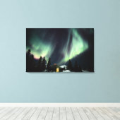 VS, Alaska, Chena Hot Springs. Aurora Canvas Afdruk (Insitu (Houten vloer))