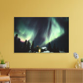 VS, Alaska, Chena Hot Springs. Aurora Canvas Afdruk (Insitu (Woonkamer))