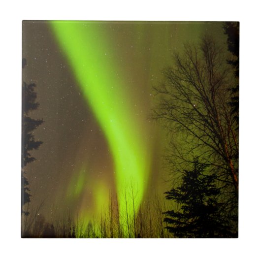 VS, Alaska, Chena Hot Springs. Zicht op Aurora Tegeltje (Voorkant)