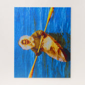 VS Alaska eskimo en zijn kajak Legpuzzel (Verticaal)