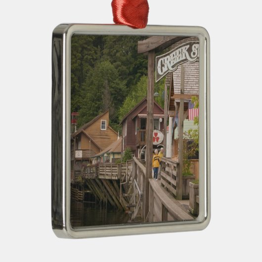 VS, Alaska, Ketchikan, Creek Street, centrum Metalen Ornament (Rechts)