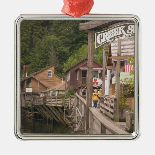 VS, Alaska, Ketchikan, Creek Street, centrum Metalen Ornament (Voorkant)