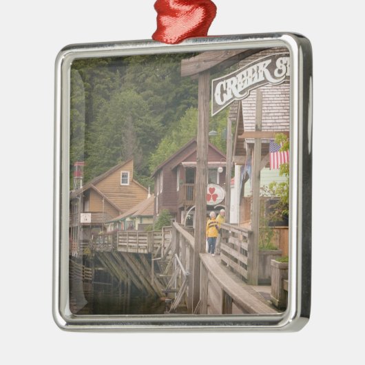 VS, Alaska, Ketchikan, Creek Street, centrum Metalen Ornament (Links)